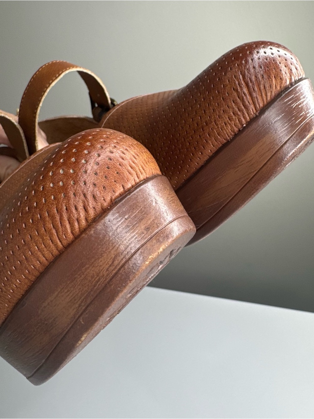 Born Brown Leather Mary Jane Wedge with Buckle - Picture 10 of 11